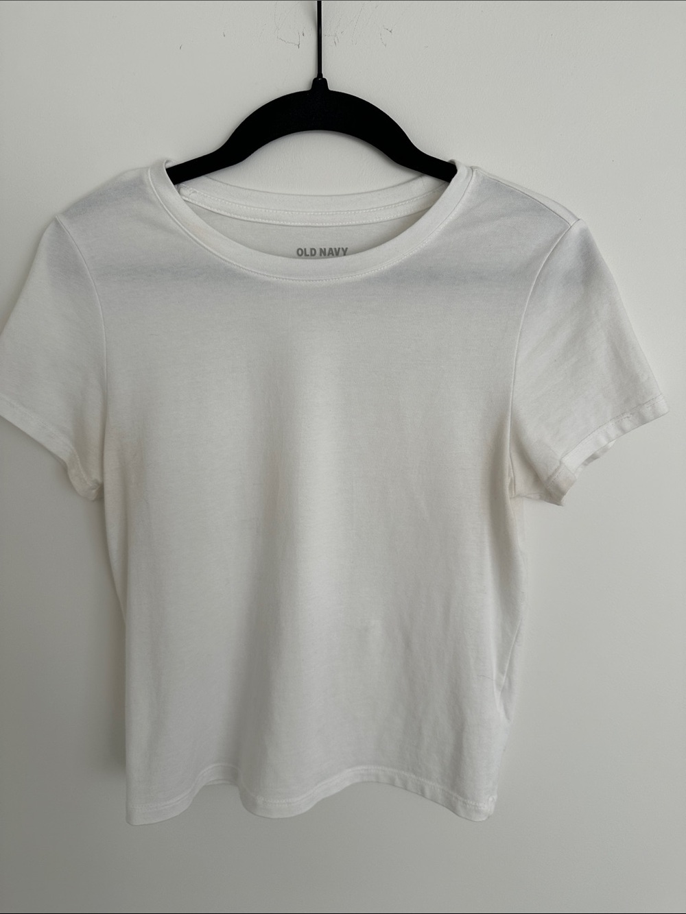 Old Navy Cotton White Short-Sleeve Crewneck Tee